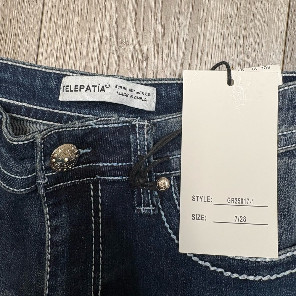 Telepatía Dark Blue wide-leg Jeans - Picture 6 of 9